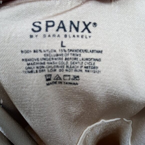 Spanx One Piece Dress Removable Underwire Beige Shaper Shapewear Size L Skirt - Picture 9 of 9